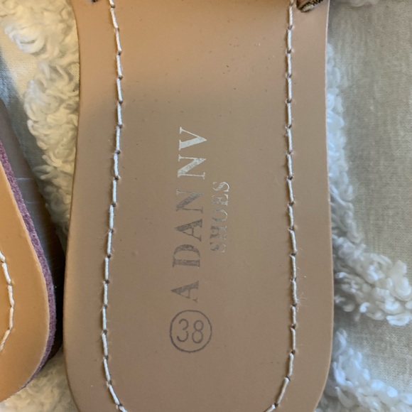 Olive Green/White Striped Buckled Sandals - Picture 2 of 4